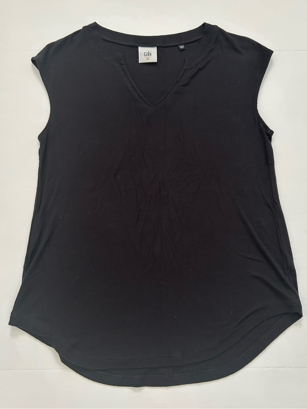 CAbi Black V-Neck Sleeveless Top women’s size XS
